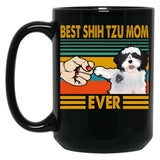 Best Shih Tzu Mom Ever Funny Shih Tzu Owner Black Coffee Mug, Gift Coffee Mug