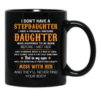 Best Stepdad Birthday Mug Awesome Stepdaughter Bonus Dad New Daddy Fathers Day Mug Black Coffee Mug - Black