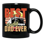 Best Truckin Dad Ever Vintage For Truck Driver Black Coffee Mug, Gift Coffee Mug - Black