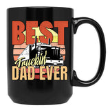 Best Truckin Dad Ever Vintage For Truck Driver Black Coffee Mug, Gift Coffee Mug