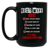 Best Wife Ever Black Coffee Mug, Gift Coffee Mug