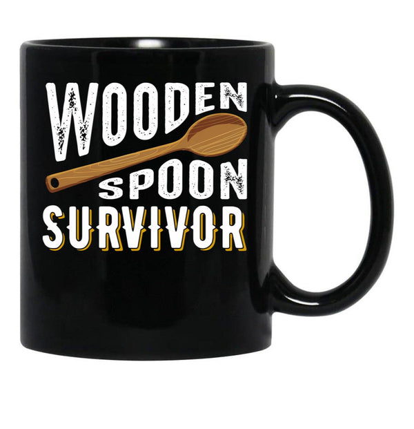 Best Wooden Spoon Survivor Ever Black Coffee Mug, Gift Coffee Mug - Black