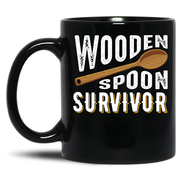 Best Wooden Spoon Survivor Ever Black Coffee Mug, Gift Coffee Mug - Black