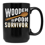Best Wooden Spoon Survivor Ever Black Coffee Mug, Gift Coffee Mug