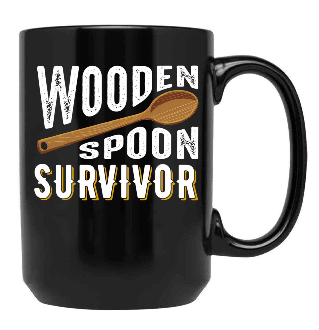 Best Wooden Spoon Survivor Ever Black Coffee Mug, Gift Coffee Mug