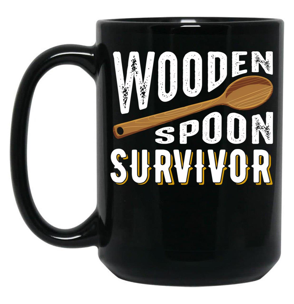 Best Wooden Spoon Survivor Ever Black Coffee Mug, Gift Coffee Mug