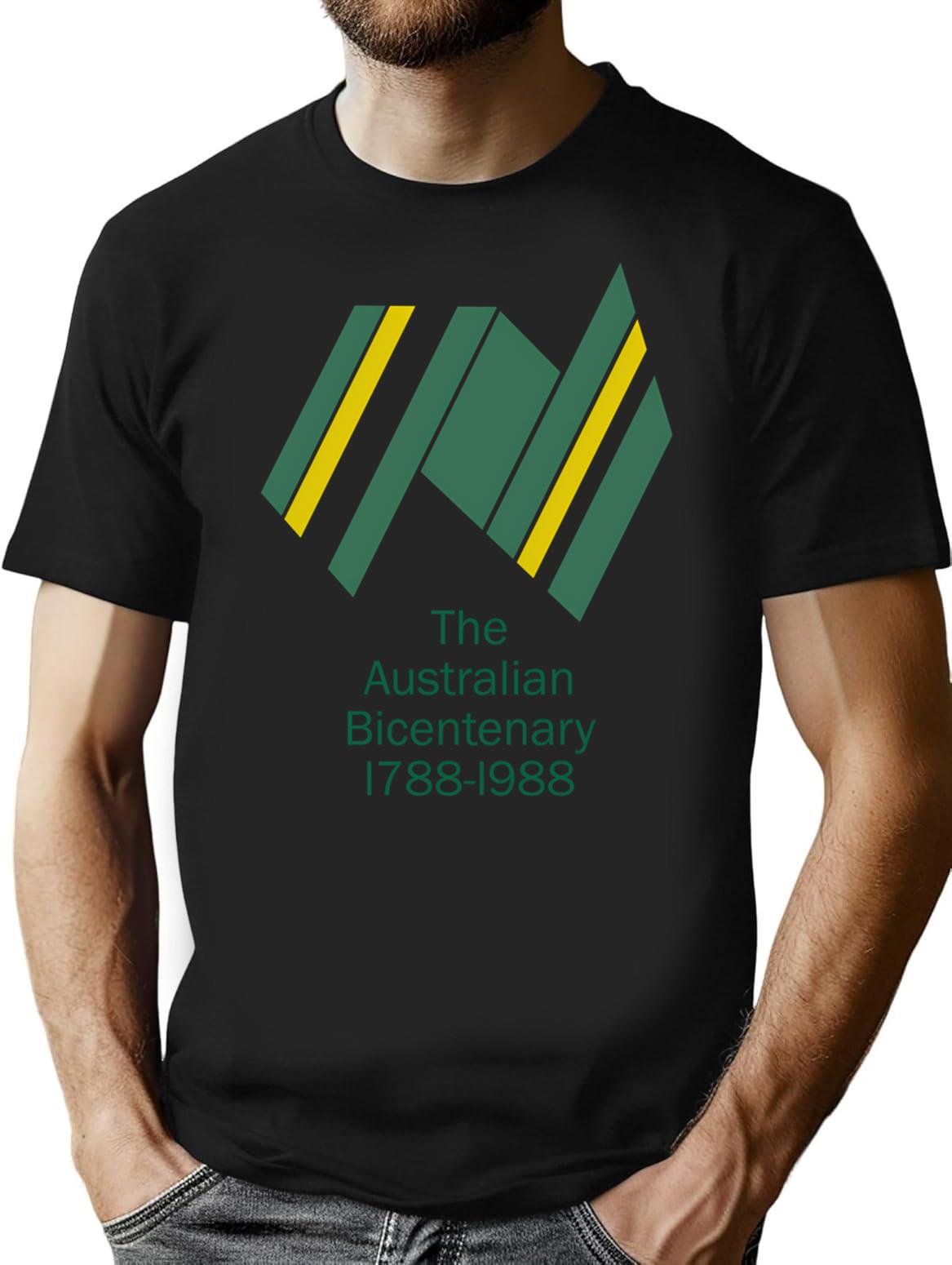 Bicentenary T-Shirt for Men & Women, T-Shirts Graphic Tee - Black