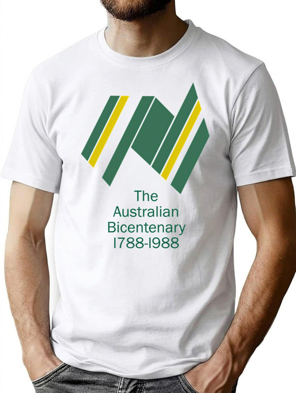 Bicentenary T-Shirt for Men & Women, T-Shirts Graphic Tee - White