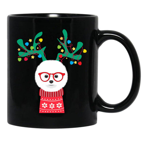 Bichon Frise Funny Holiday Xmas Christmas Black Coffee Mug, Gift Coffee Mug - Black