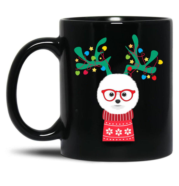 Bichon Frise Funny Holiday Xmas Christmas Black Coffee Mug, Gift Coffee Mug - Black