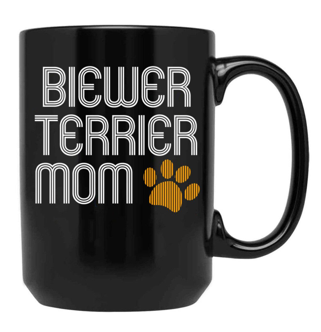 Biewer Terrier Mom Black Coffee Mug, Gift Coffee Mug
