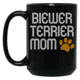 Biewer Terrier Mom Black Coffee Mug, Gift Coffee Mug