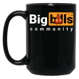 Big Balls Community Funny Inaproppriate Badass Dad Black Coffee Mug, Gift Coffee Mug
