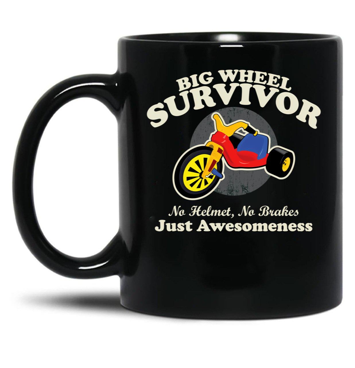Big Wheel Survivor Black Coffee Mug, Gift Coffee Mug