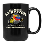 Big Wheel Survivor Black Coffee Mug, Gift Coffee Mug