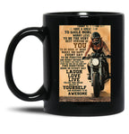 Biker Today Is A Good Day To Have A Great Day Poster Black Coffee Mug