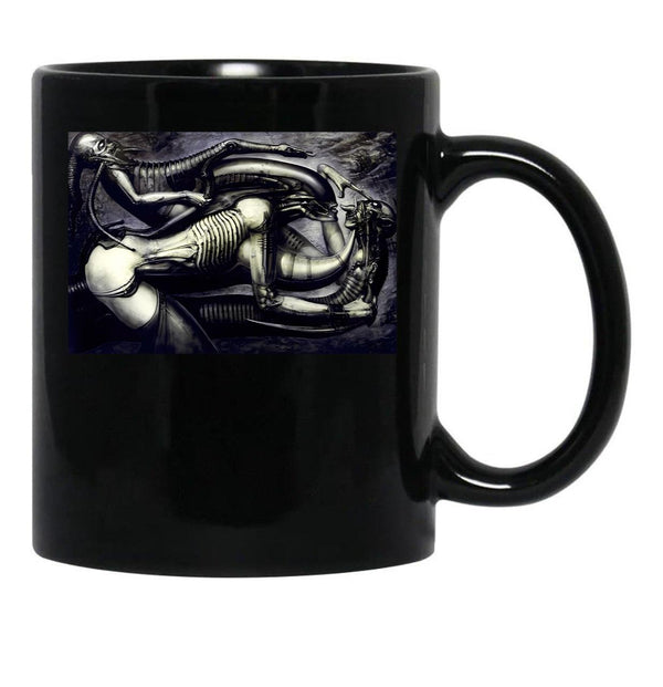 Biomechanical Tattoos Black Coffee Mug, Gift Coffee Mug - Black