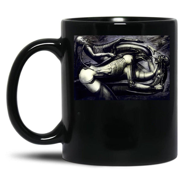 Biomechanical Tattoos Black Coffee Mug, Gift Coffee Mug - Black