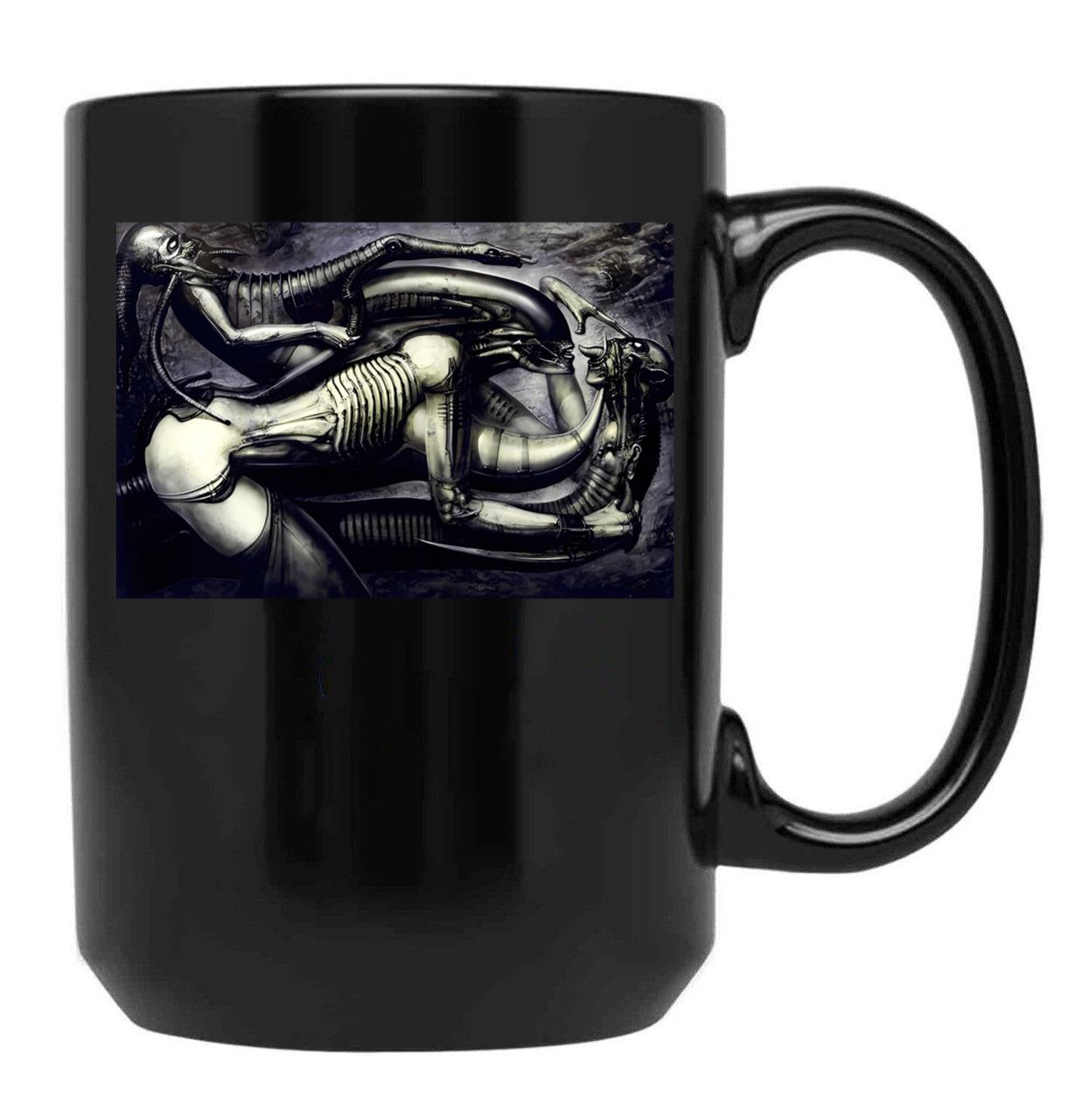 Biomechanical Tattoos Black Coffee Mug, Gift Coffee Mug