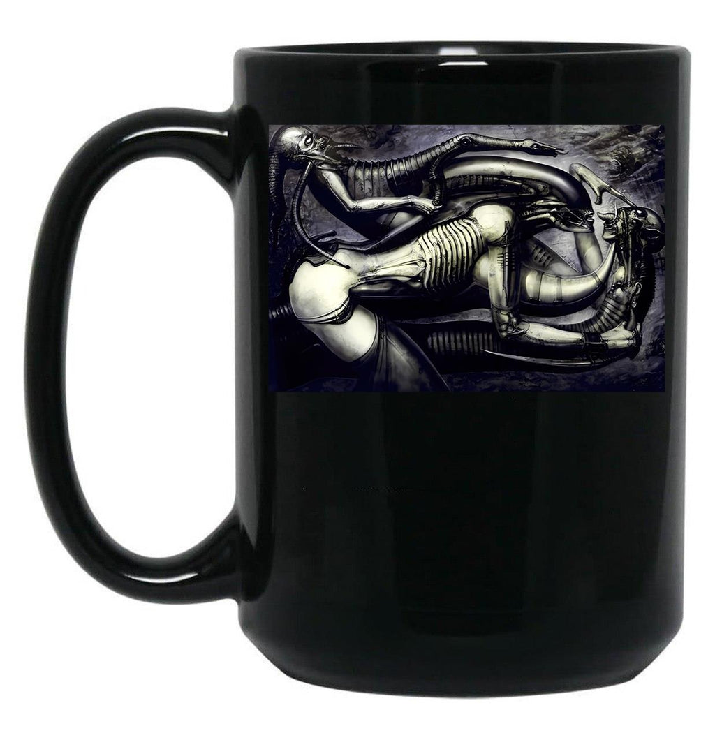 Biomechanical Tattoos Black Coffee Mug, Gift Coffee Mug