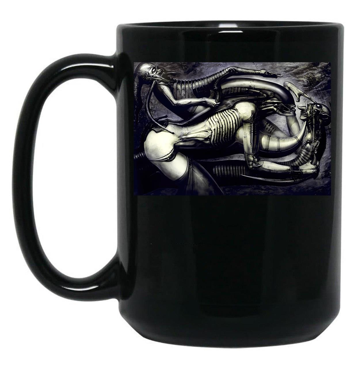 Biomechanical Tattoos Black Coffee Mug, Gift Coffee Mug