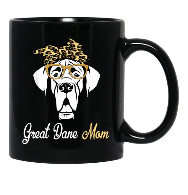 Birthday And Mother'S Day Gift-Great Dane Mom Black Coffee Mug, Gift Coffee Mug - Black