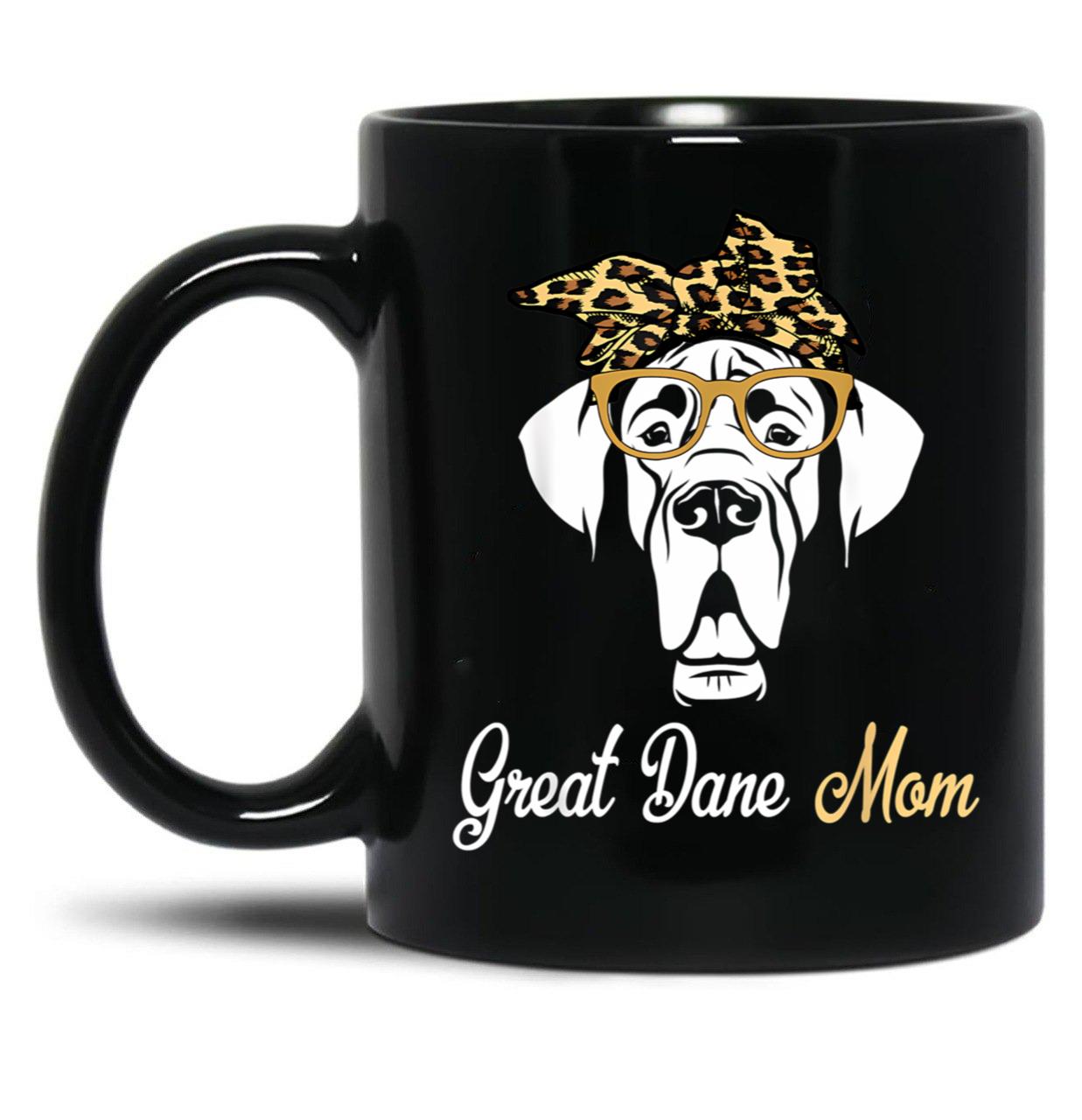 Birthday And Mother'S Day Gift-Great Dane Mom Black Coffee Mug, Gift Coffee Mug - Black