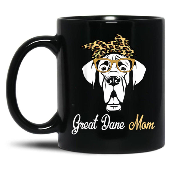 Birthday And Mother'S Day Gift-Great Dane Mom Black Coffee Mug, Gift Coffee Mug - Black