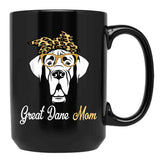 Birthday And Mother'S Day Gift-Great Dane Mom Black Coffee Mug, Gift Coffee Mug