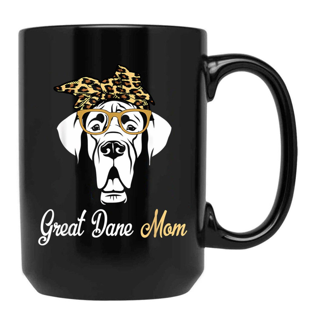 Birthday And Mother'S Day Gift-Great Dane Mom Black Coffee Mug, Gift Coffee Mug