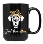 Birthday And Mother'S Day Gift-Great Dane Mom Black Coffee Mug, Gift Coffee Mug
