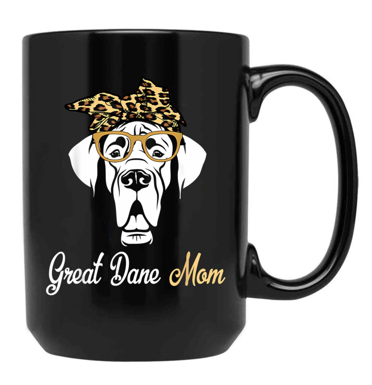 Birthday And Mother'S Day Gift-Great Dane Mom Black Coffee Mug, Gift Coffee Mug