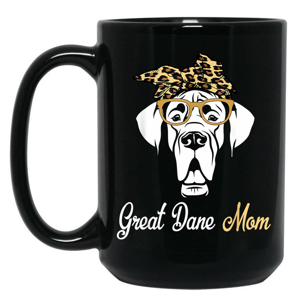 Birthday And Mother'S Day Gift-Great Dane Mom Black Coffee Mug, Gift Coffee Mug