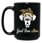 Birthday And Mother'S Day Gift-Great Dane Mom Black Coffee Mug, Gift Coffee Mug