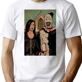 Birthday Gift Terrifier Horror Movie Art Retro Wave T-Shirt for Men & Women, T-Shirts Graphic Tee - White