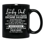 Birthday Lucky Dad August Black Coffee Mug - Black