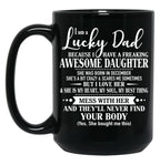 Birthday Lucky Dad December Black Coffee Mug