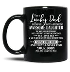 Birthday Lucky Dad February Black Coffee Mug