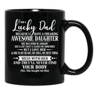 Birthday Lucky Dad January Black Coffee Mug - Black