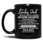 Birthday Lucky Dad January Black Coffee Mug