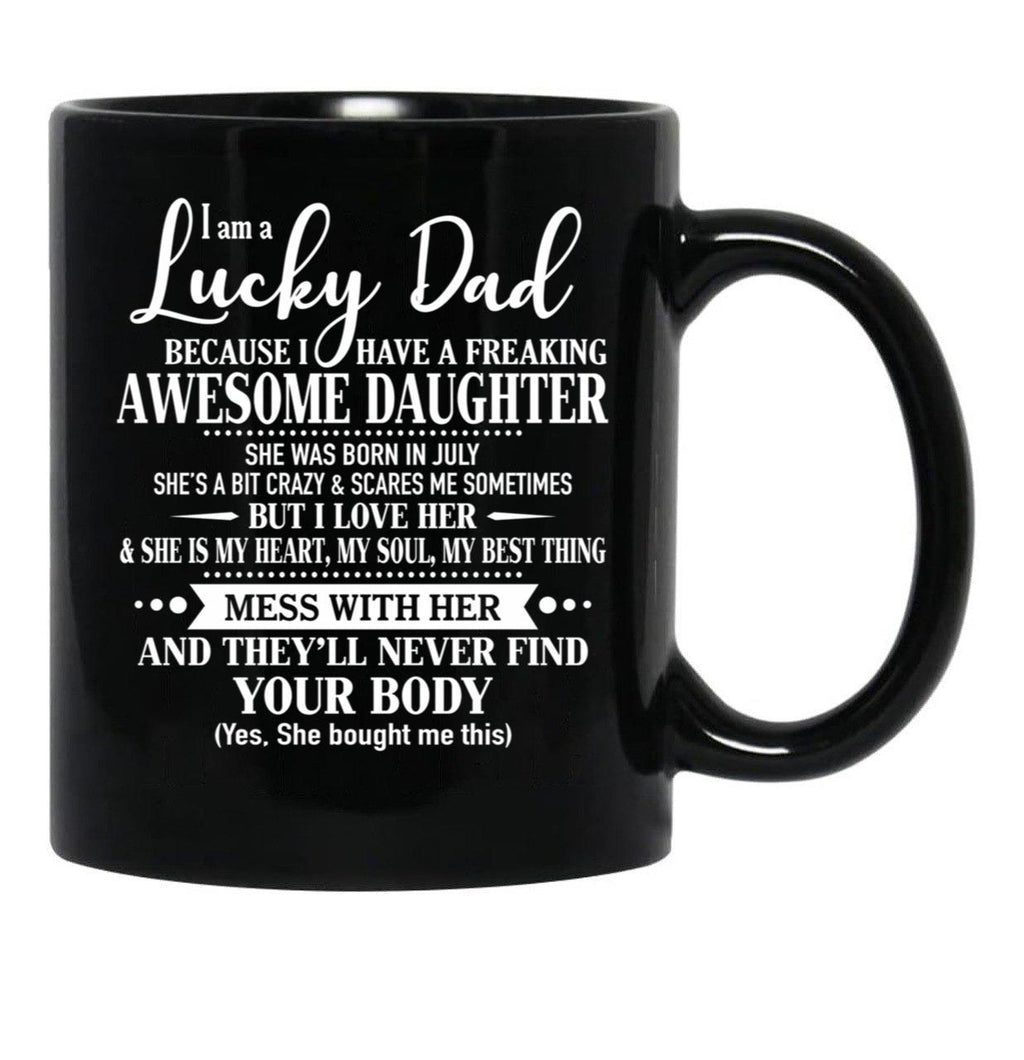 Birthday Lucky Dad July Black Coffee Mug - Black