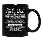 Birthday Lucky Dad March Black Coffee Mug - Black