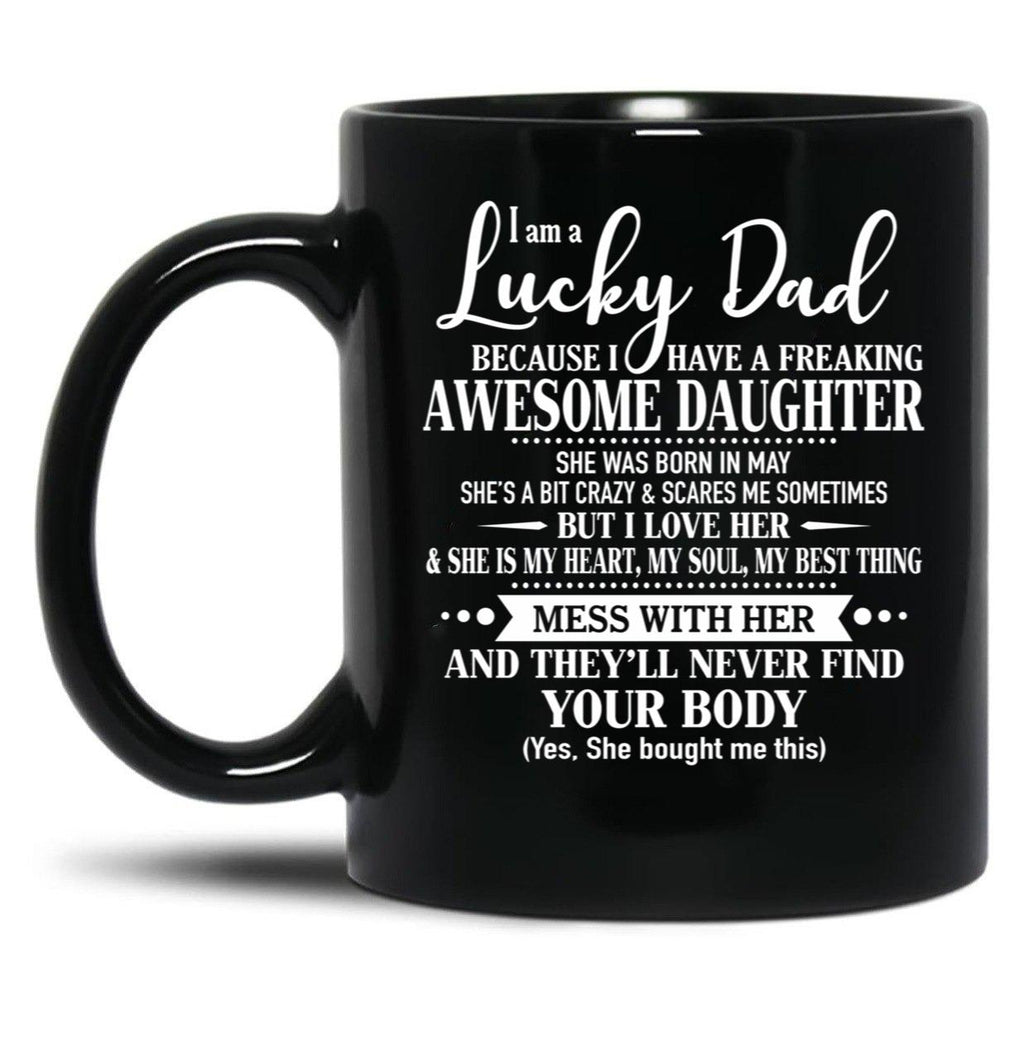 Birthday Lucky Dad May Black Coffee Mug