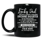 Birthday Lucky Dad October Black Coffee Mug