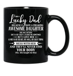 Birthday Lucky Dad Tattoos Black Coffee Mug - Black