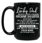 Birthday Lucky Dad Tattoos Black Coffee Mug