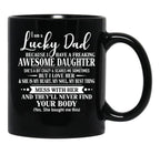 Birthday Lucky Dad Black Coffee Mug - Black