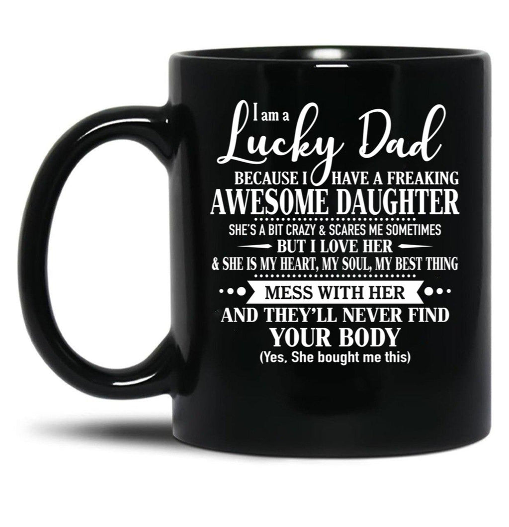 Birthday Lucky Dad Black Coffee Mug