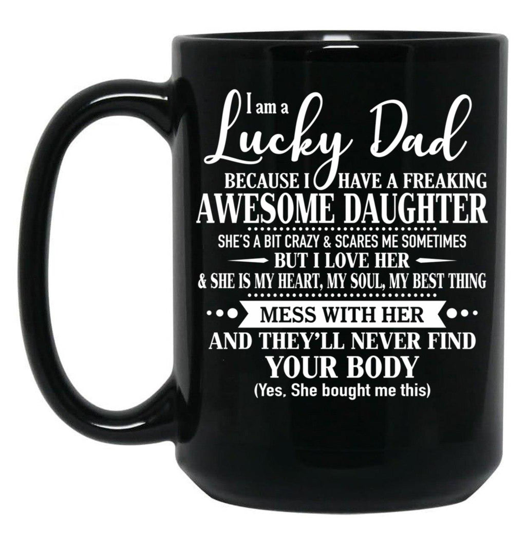 Birthday Lucky Dad Black Coffee Mug