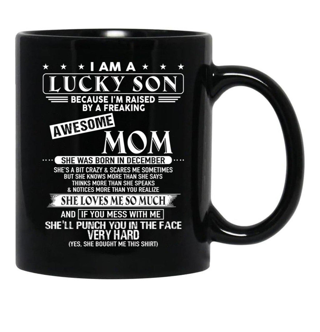 Birthday Mom Born In December Black Coffee Mug - Black